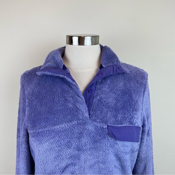 Jachs Cabin Solid Purple Blue Fuzzy Long Sleeve Sweater Pullover Women Small - Picture 5 of 6